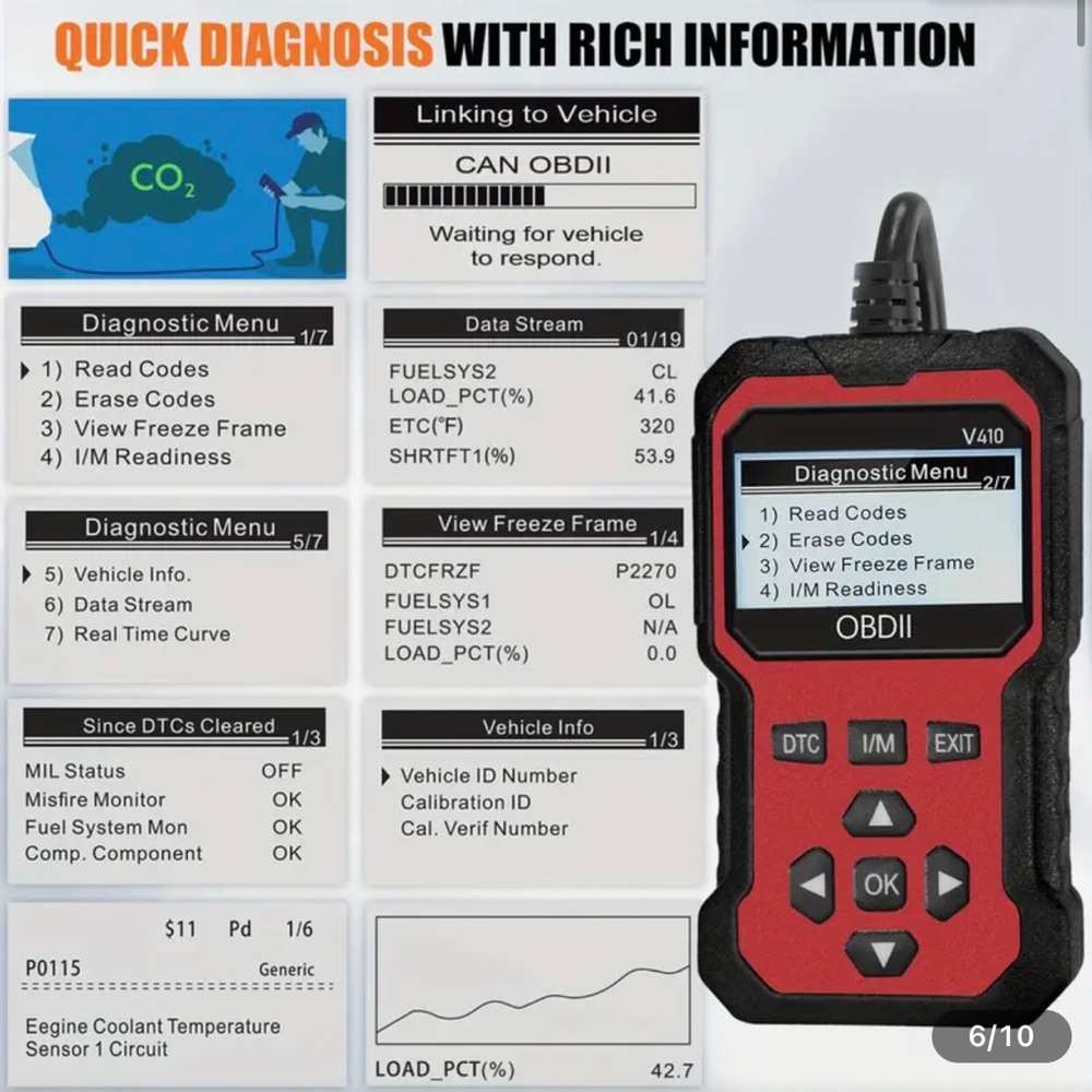 Advanced OBDII Diagnostic Scan Tool - Fault Code Reader - Picture 5 of 7
